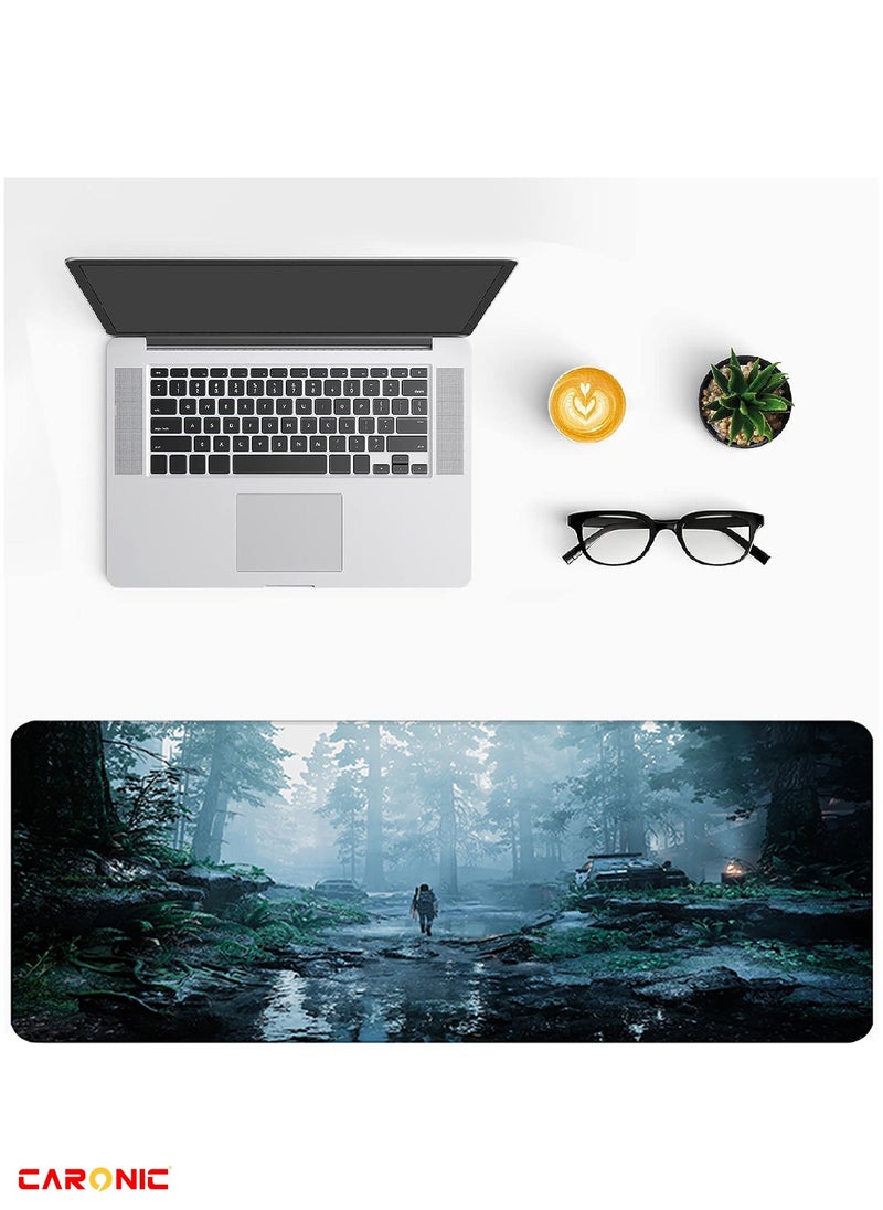 CARONIC Large Gaming Mouse Pad with Superior Micro Weave Cloth Extended Desk Mousepad with Stitched Edges Non-Slip Base Water Resist Keyboard Pad For Gamer And Office Home TLO 202  - Image 4