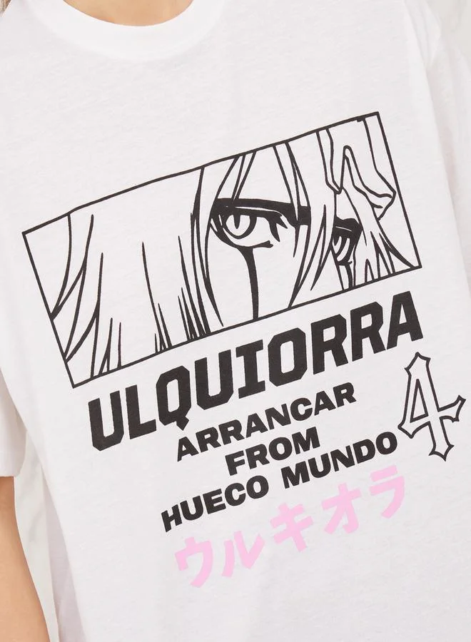Styli Oversized Anime Graphic Print Longline T-shirt