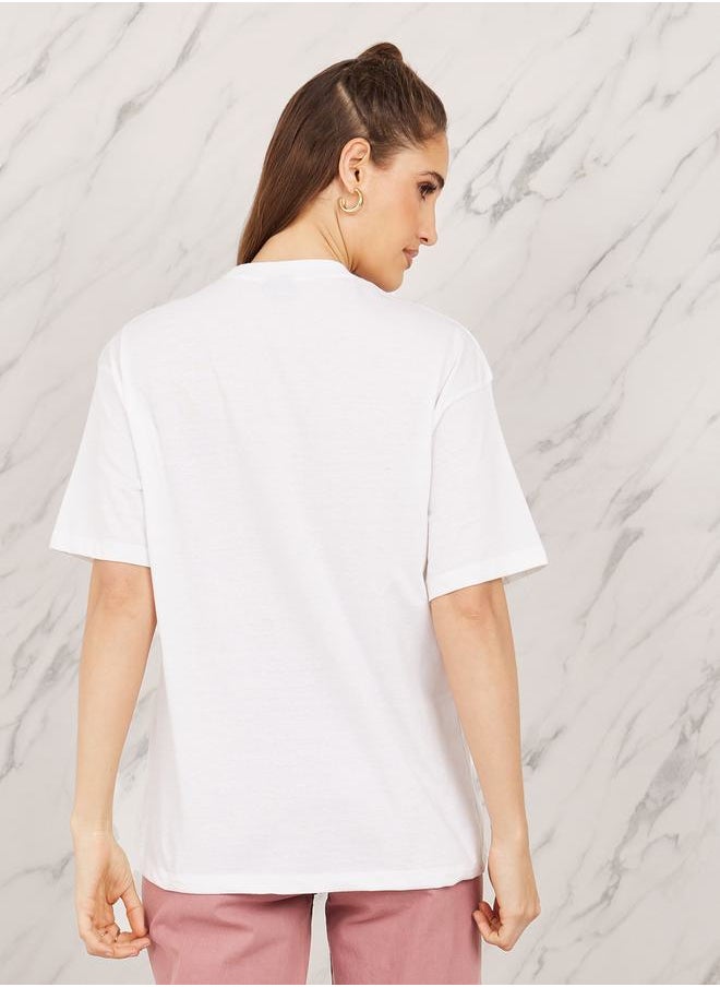 Styli - Oversized Anime Graphic Print Longline T-shirt - Image 1
