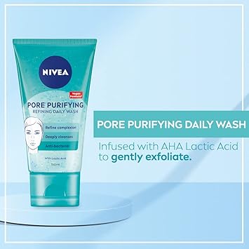 Nivea غسول نيفيا لتنقية المسام مقشر يومي 150 مل مقشر وجه منقي يمنع ظهور الرؤوس السوداء مقشر مقشر مع مستخلص الماغنوليا الطبيعي وحمض اللاكتيك - Image 2