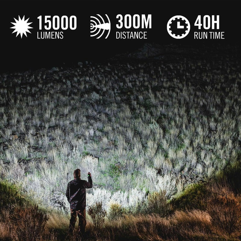 Coast XP80R 15000 Lumen Rechargeable DualPower LED Flashlight with POWERiQ RealTIME Display 5 Light Modes Ultra View Flood Beam PushPull Focus - Image 2