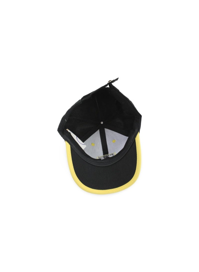 Fancy Unisex Cotton Cap – Black with "Good Luck Smile" Design - Image 2