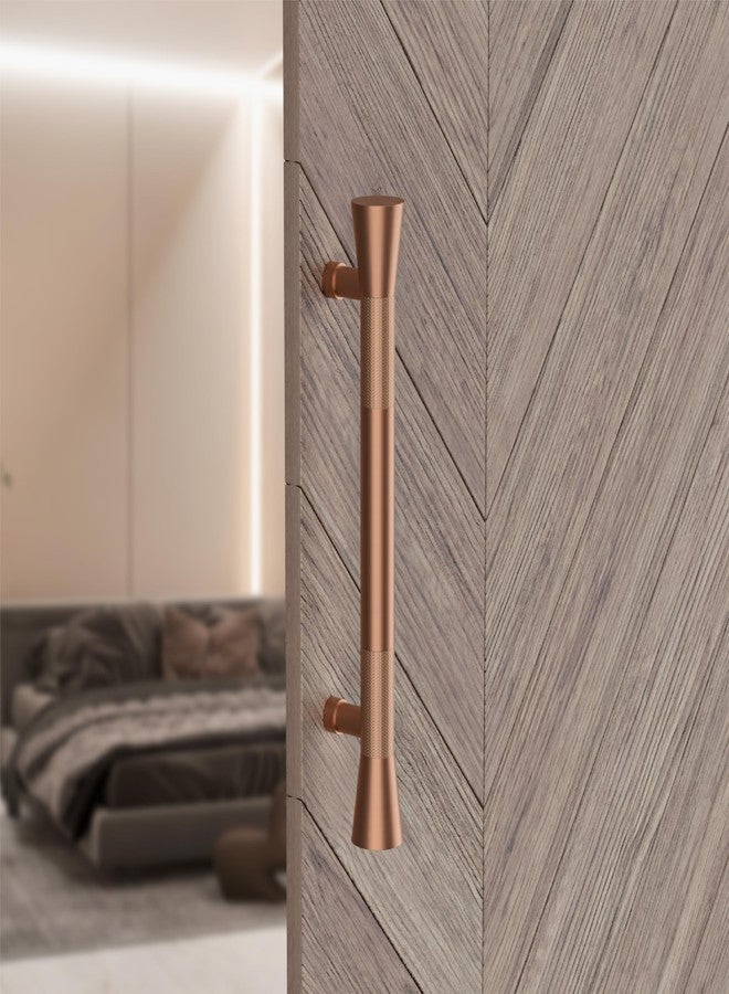 FITTINGO Premium Main Door Handle 19 Inch Square Shape Pull Handle for Doors Stainless Steel Rose Gold & PVD Rose Gold Finish Hole to Hole 300mm Heavy Duty Design with 3 Years Warranty - Pack of 1 - Image 1