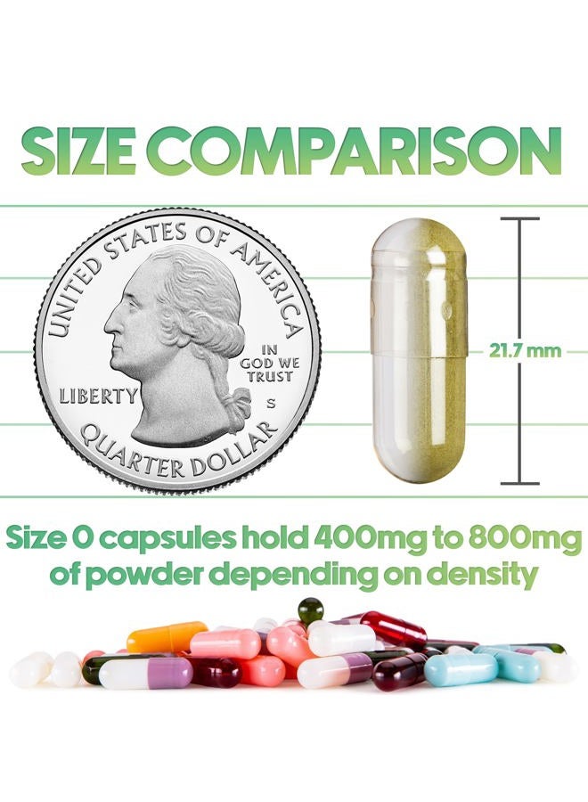 XPRS Nutra Size 0 Empty Capsules - 500 Count Empty Gelatin Capsules - Pills DIY Capsule Filling - Pure Bovine Pill Gel Caps for Do-It-Yourself Supplements (Black/Red) - Image 2