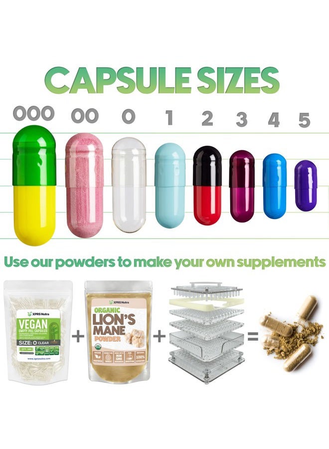 XPRS Nutra Size 0 Empty Capsules - 500 Count Empty Gelatin Capsules - Pills DIY Capsule Filling - Pure Bovine Pill Gel Caps for Do-It-Yourself Supplements (Black/Red) - Image 4
