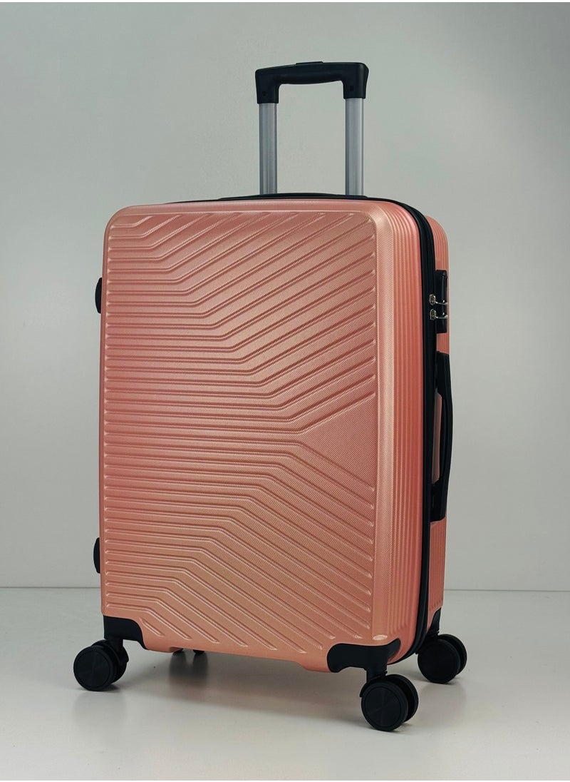 SAW & SEE Premium Hard Shell Luggage Set – 3-Piece Durable Strong Suitcase Set, Lightweight ABS Trolley Bags with Smooth Rotating Spinner Wheels, Security Combination Lock, Telescopic Handle, Traveling Bag Suitcases – 12 KG /23 KG /35 KG - 20" / 24" / 28" – ROSEGOLD  - Image 2