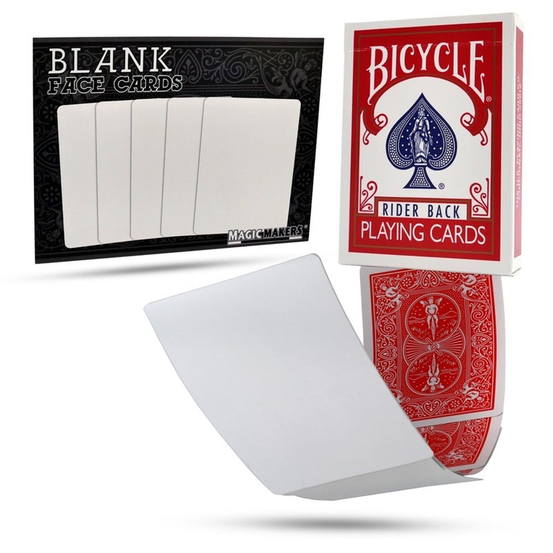 MAGIC MAKERS Blank Playing Cards Bicycle Deck - Red Backs - Image 1
