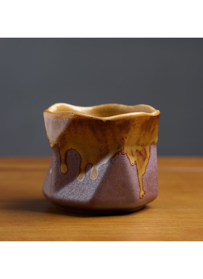 NIBEMINENT - Retro Creative Coarse Pottery Coffee Mug Niche Design Ceramic Kiln Tea Cup 180ml - Image 1
