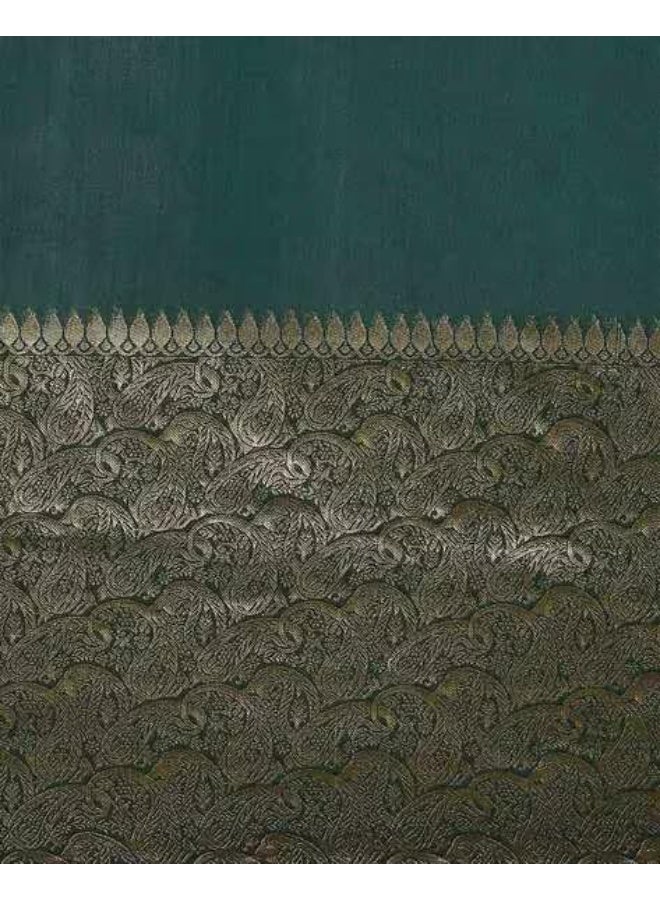 مملكة الإكسسوارات ساري حريمي كانجيفارام ناعم من حرير الليتشي مع قطعة بلوزة - Image 4