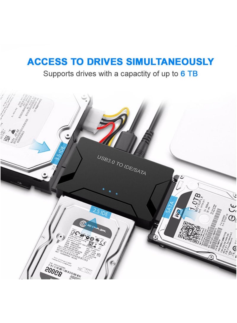 USB 3.0 to SATA IDE Hard Drive Reader/Adapter, Hard Drive Adapter Cable Converter for Universal 2.5/3.5 Inch SATA and IDE HDD, 2.5 Inch SSD, 5.25-Inch DVD-ROM/CD-ROM/CD-RW/DVD-RW/DVD+RW - Image 5