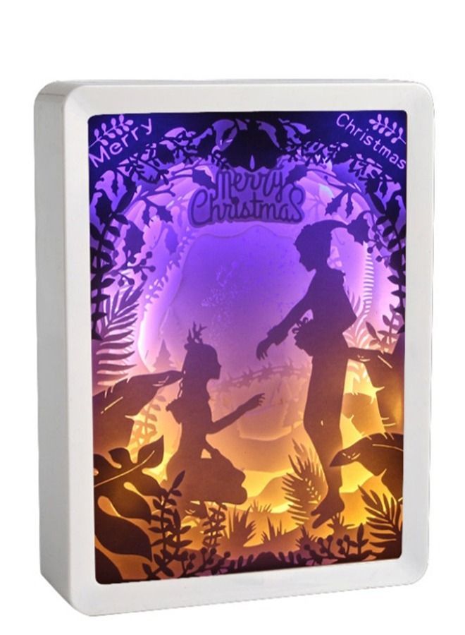 NIBEMINENT Festive Creative Home Photo Frame Gift Bedside Ambient 3D DIY Paper Sculpture Lamp 
