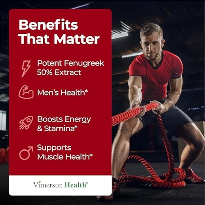 Vimerson Health Fenugreek Supplement for Libido Support, 10 in 1 Performance Blend with Niacin, Zinc & Caffeine for All-Day Energy – Testosterone Supplement for Men w/ Tongkat Ali, Horny Goat Weed & Tribulus - Image 2
