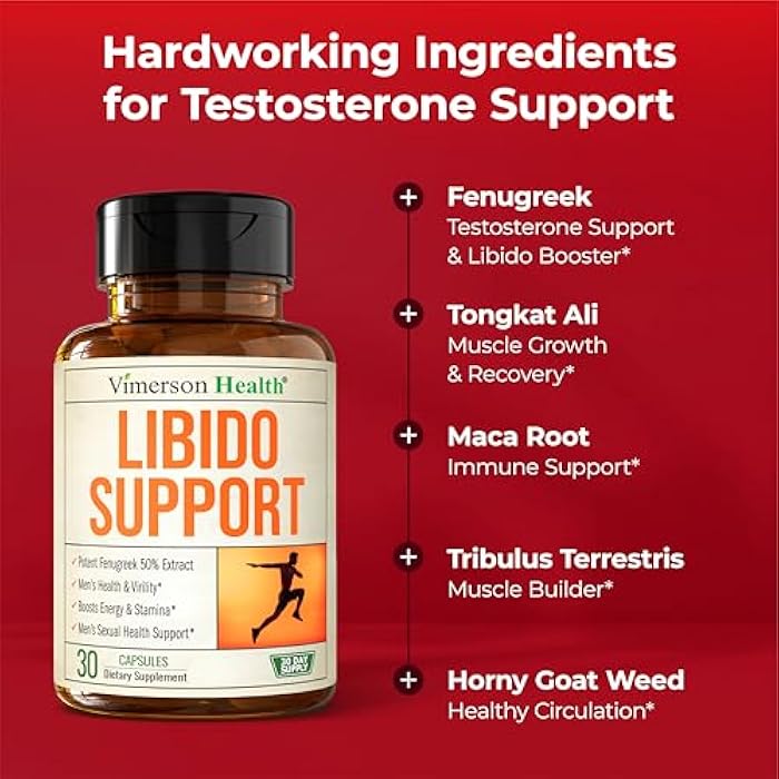 Vimerson Health Fenugreek Supplement for Libido Support, 10 in 1 Performance Blend with Niacin, Zinc & Caffeine for All-Day Energy – Testosterone Supplement for Men w/ Tongkat Ali, Horny Goat Weed & Tribulus - Image 5