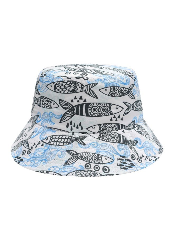 ZLYC Unisex Cute Print Bucket Hat Summer Travel Fisherman Cap for Women Men Teens (Sardines White)  - Image 3
