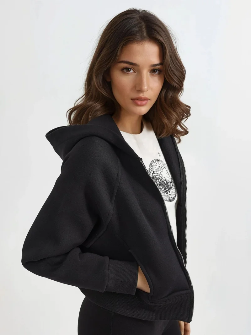 HICCUP Relaxed Fit Zippered Hoodie