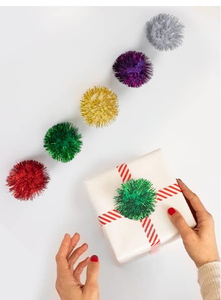 morel MOREL Multicolor Sparkle Pompom Balls, 3CM, Softy Fluffy Used in Jewellery & TORAN Making, Art & Craft, Decorations, Bag, Dresses, School Projects, Christmas, DIY, ETC. (Pack 50) - Image 5