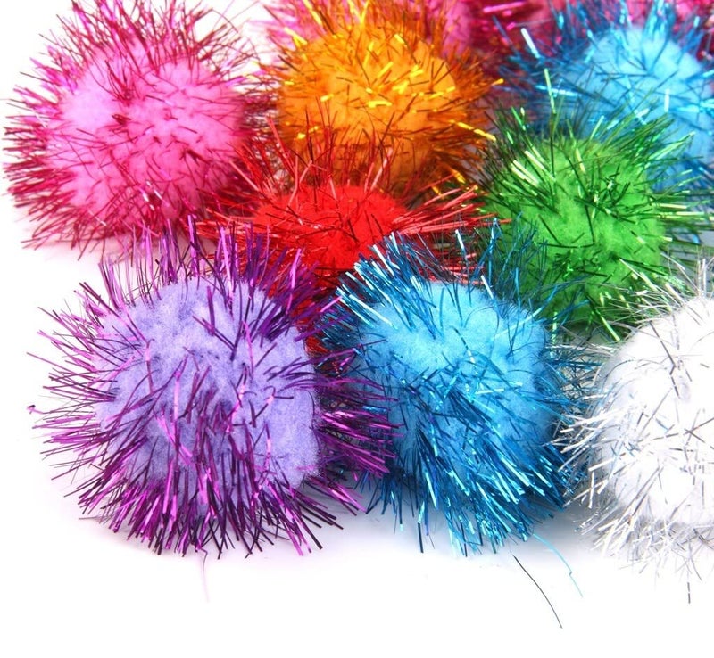 morel MOREL Multicolor Sparkle Pompom Balls, 3CM, Softy Fluffy Used in Jewellery & TORAN Making, Art & Craft, Decorations, Bag, Dresses, School Projects, Christmas, DIY, ETC. (Pack 50) - Image 3