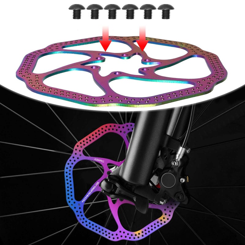 BUCKLOS 140mm 160mm 180mm 203mm MTB Disc Brake Rotor with 6 Bolts, Bicycle Brakes Stainless Steel Rotors M5 Screws, Opposite Hole Distance 44mm, fit Mountain Road Bikes MTB BMX - Image 5