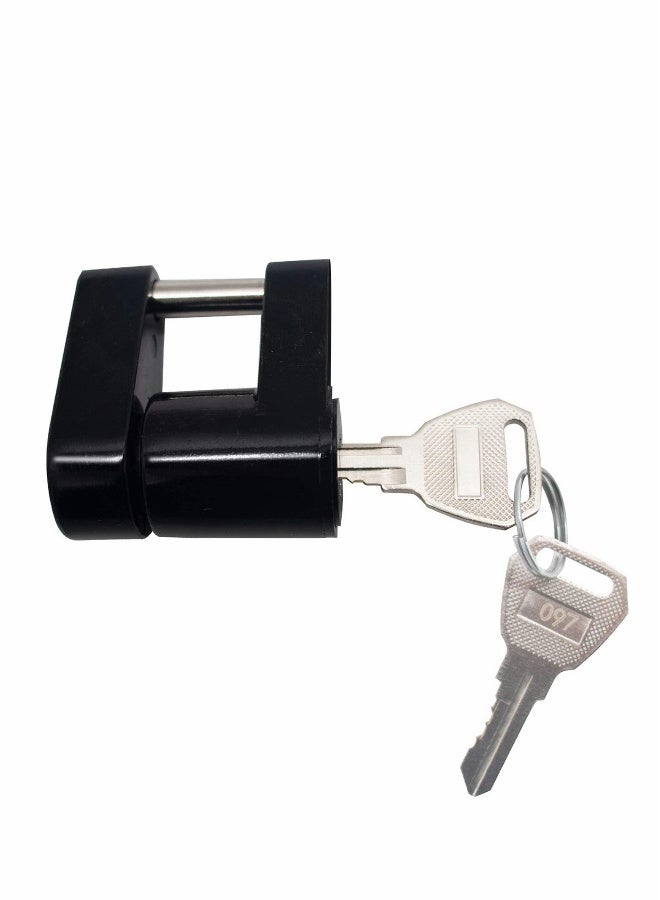 Trailer Hitch Coupler Lock, Dia 1/4 Inch, 3/4 Inch Span with 2 Keys for Tow Boat RV Truck Car's Coupler Lock - Image 1