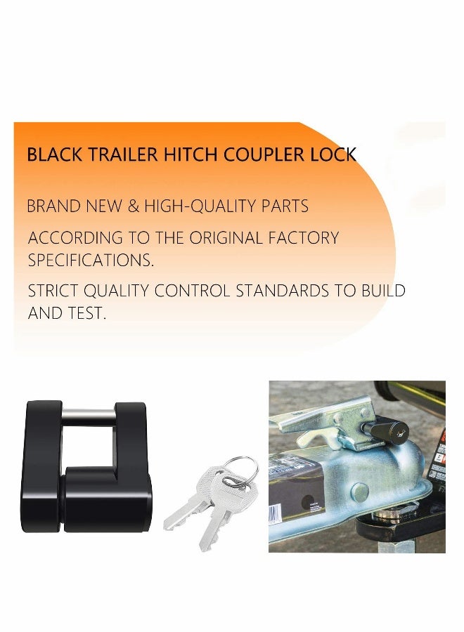 Trailer Hitch Coupler Lock, Dia 1/4 Inch, 3/4 Inch Span with 2 Keys for Tow Boat RV Truck Car's Coupler Lock - Image 3