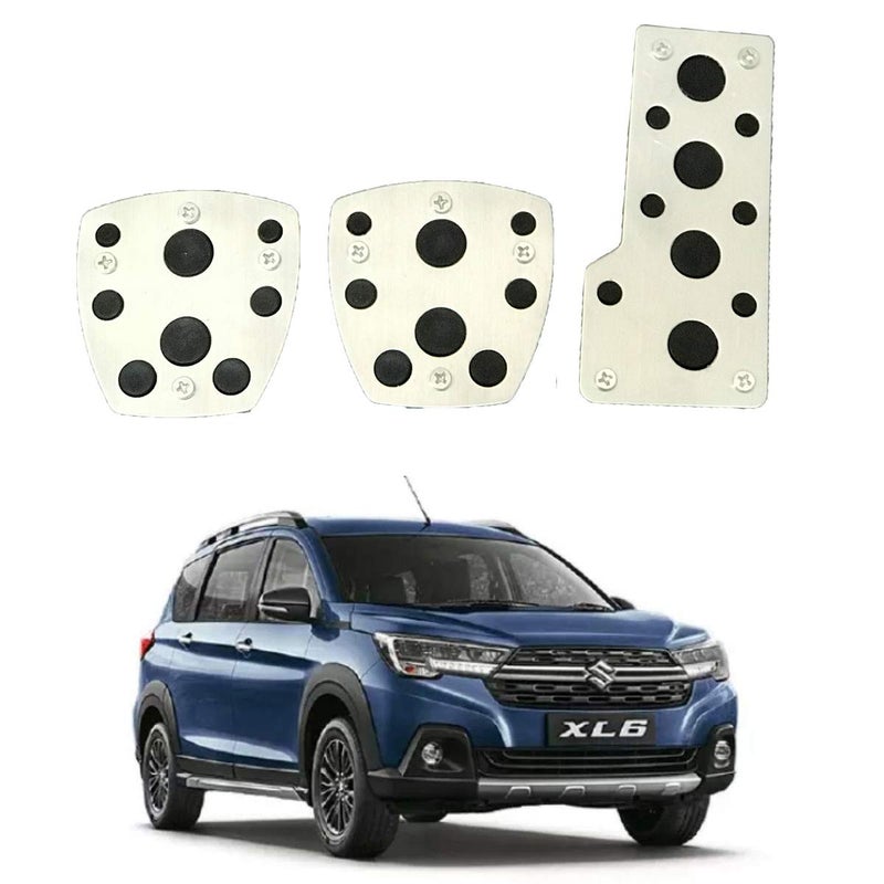 Oshotto 3 Pcs Non-Slip Manual CS-08 Car Pedals Kit Sports Pad Covers Set Compatible with Maruti Suzuki XL6 (Black) - Image 1