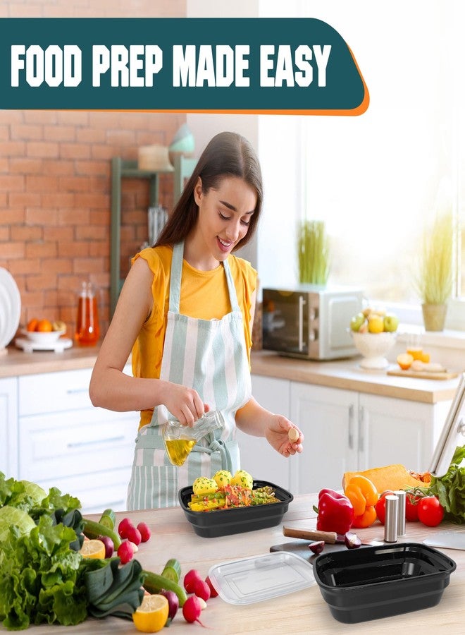 ReLuien 50 Pack Meal Prep Containers Reusable, 24 oz Food Storage Containers with Lids, Sturdy Leakproof & Stackable, Take Out Plastic Bento Lunch Box To Go, BPA Free, Microwave ,Dishwasher & Freezer Safe - Image 5
