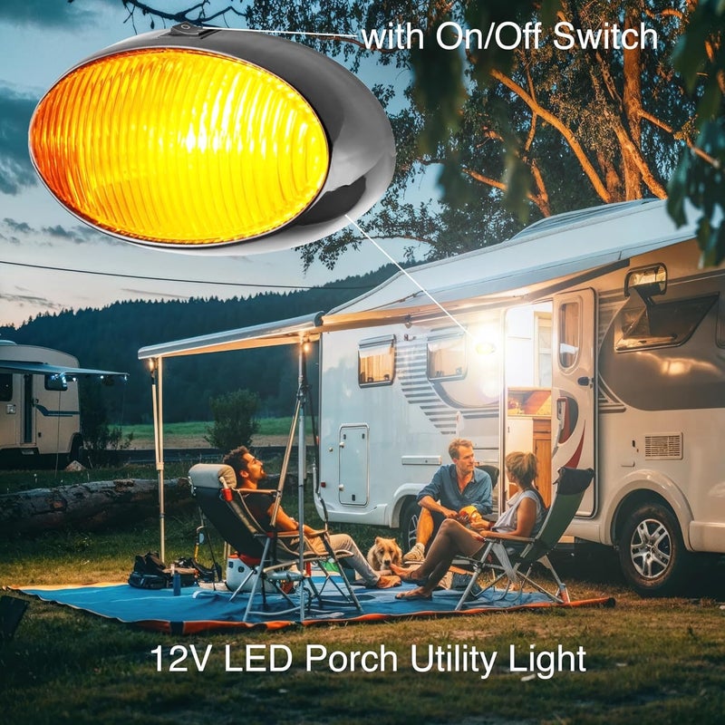 Lumitronics Oval Porch Utility Lights with Clear & Amber Lenses - Image 2