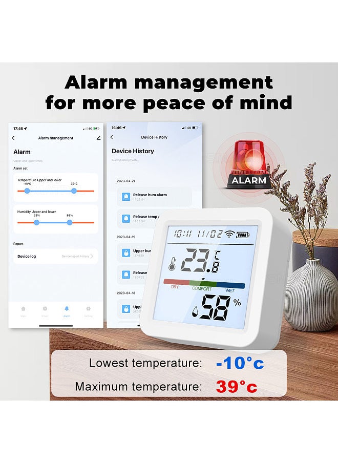ماركة غير محددة جهاز اختبار درجة الحرارة والرطوبة من تويا زيجبي، شاشة LCD بإضاءة خلفية، تطبيق الهاتف المحمول، التحكم عن بعد، وصلة ذكية متوافقة مع Alexa وGoogle Home للتحكم الصوتي  - Image 5