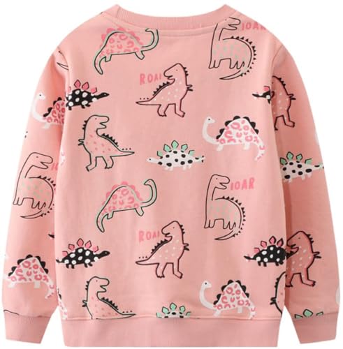 NUBEEHOHO Dinosaur Sweatshirts for Girls Toddler Girl Dinosaur Long Sleeve Pullover Top Shirts Baby Girls Winter Clothes Crewneck Dino Sweater 3T/8307 - Image 3