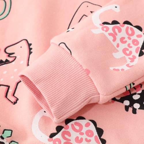 NUBEEHOHO Dinosaur Sweatshirts for Girls Toddler Girl Dinosaur Long Sleeve Pullover Top Shirts Baby Girls Winter Clothes Crewneck Dino Sweater 3T/8307 - Image 5