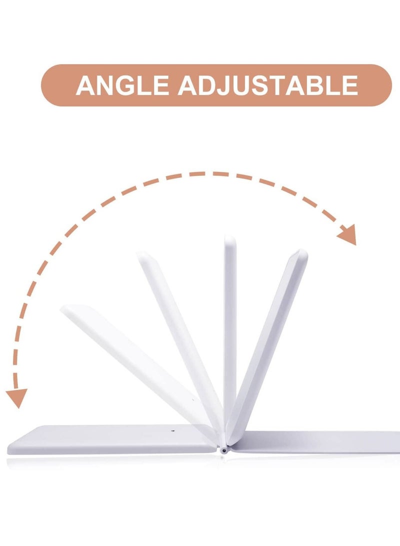 Captaintech LED Foldable Travel Makeup Mirror - 5x7 inches 3 Colors Light Modes USB Rechargeable Touch Screen, Portable Tabletop Cosmetic Mirror Perfect for Travel, Makeup & Beauty Needs, Office (White) - Image 4