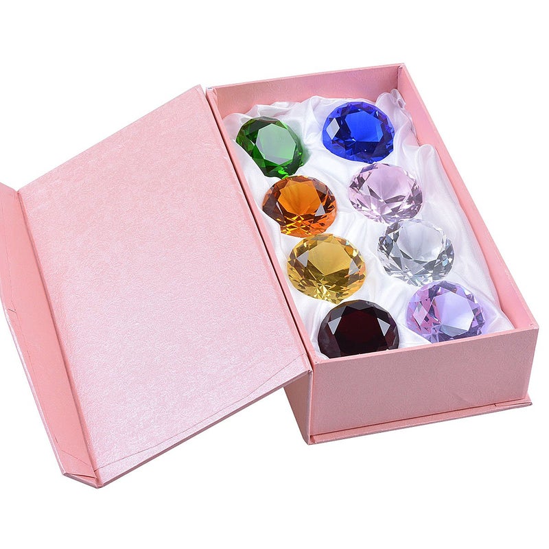 LONGWIN 50mm (2") Crystal Diamond Pirate Gems and Jewels Paperweight Table Decor Multicolor Christmas Centerpiece Gift Idea - Image 1