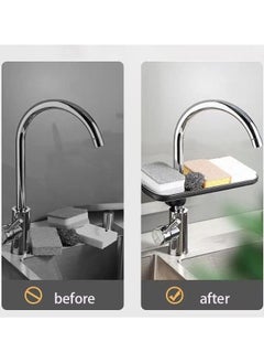 GT-Wheel Sponge Holder Over Faucet Kitchen Sink Caddy Organizer Stainless Steel Detachable Hanging Drain Rack  - Image 4