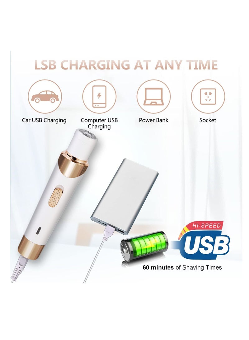 KASTWAVE Women Electric Razor Bikini Trimmer, Women's Shaver Cordless Portable 4 in 1 Painless Shaver, ​for face Legs Brows Nose Underarms Nose Eyebrow Body Hair Detachable Head USB Rechargeable Hair - Image 4