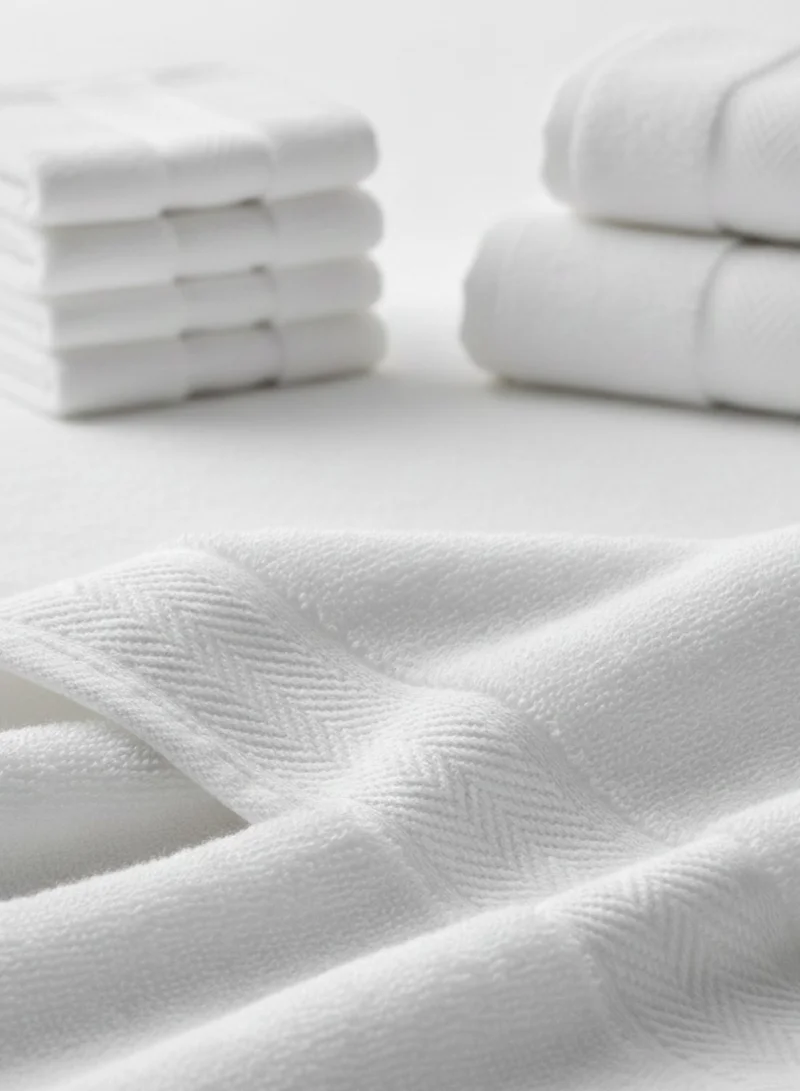 1Chase white Luxury Hand Towels Cotton Hotel spa Bathroom Towel 16x30 Set Of 6 White  | Best Price UAE