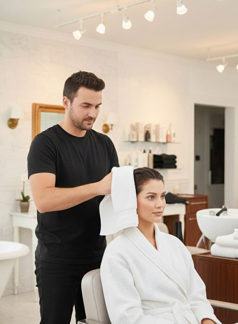 1Chase Luxury Hand Towels Cotton Hotel spa Bathroom Towel 16x30 Set Of 6 White - Image 2