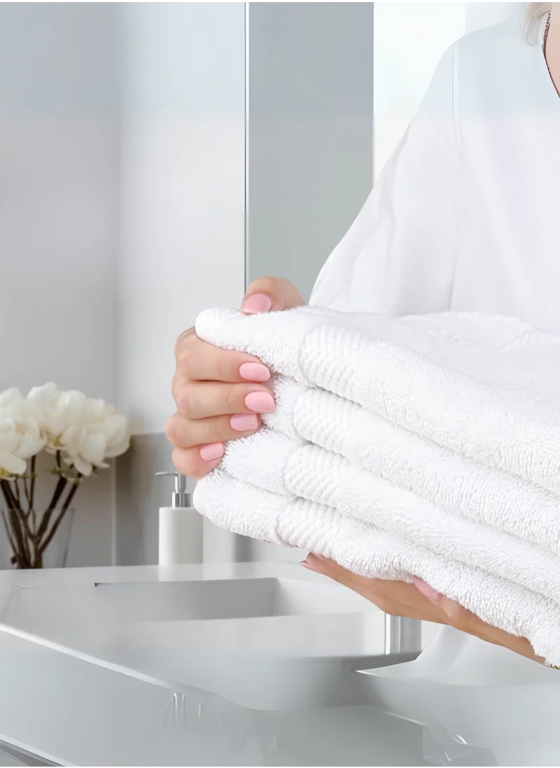 1Chase Luxury Hand Towels Cotton Hotel spa Bathroom Towel 16x30 Set Of 6 White