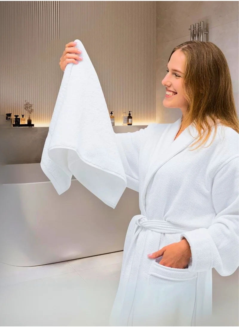 1Chase Luxury Hand Towels Cotton Hotel spa Bathroom Towel 16x30 Set Of 6 White