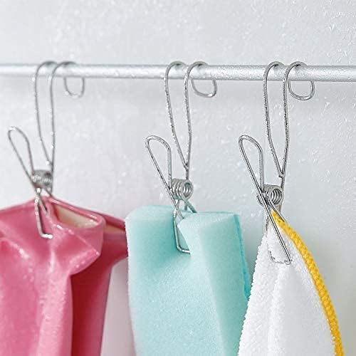 Iktu Stainless Steel Ordinary Note Pad Hook Clip Student Stationery Supplies Hanger Balcony Quilt Laundry Windproof Hanging Clamp Towel Holder (6 Pieces) - Image 3