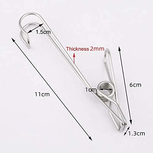 Iktu Stainless Steel Ordinary Note Pad Hook Clip Student Stationery Supplies Hanger Balcony Quilt Laundry Windproof Hanging Clamp Towel Holder (6 Pieces) - Image 5