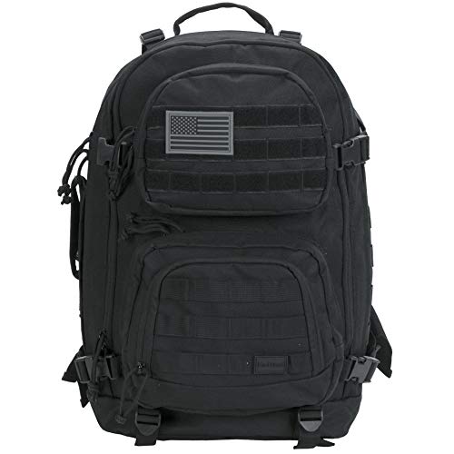 Rockland Military Tactical Laptop Backpack, Black, Large - Image 1
