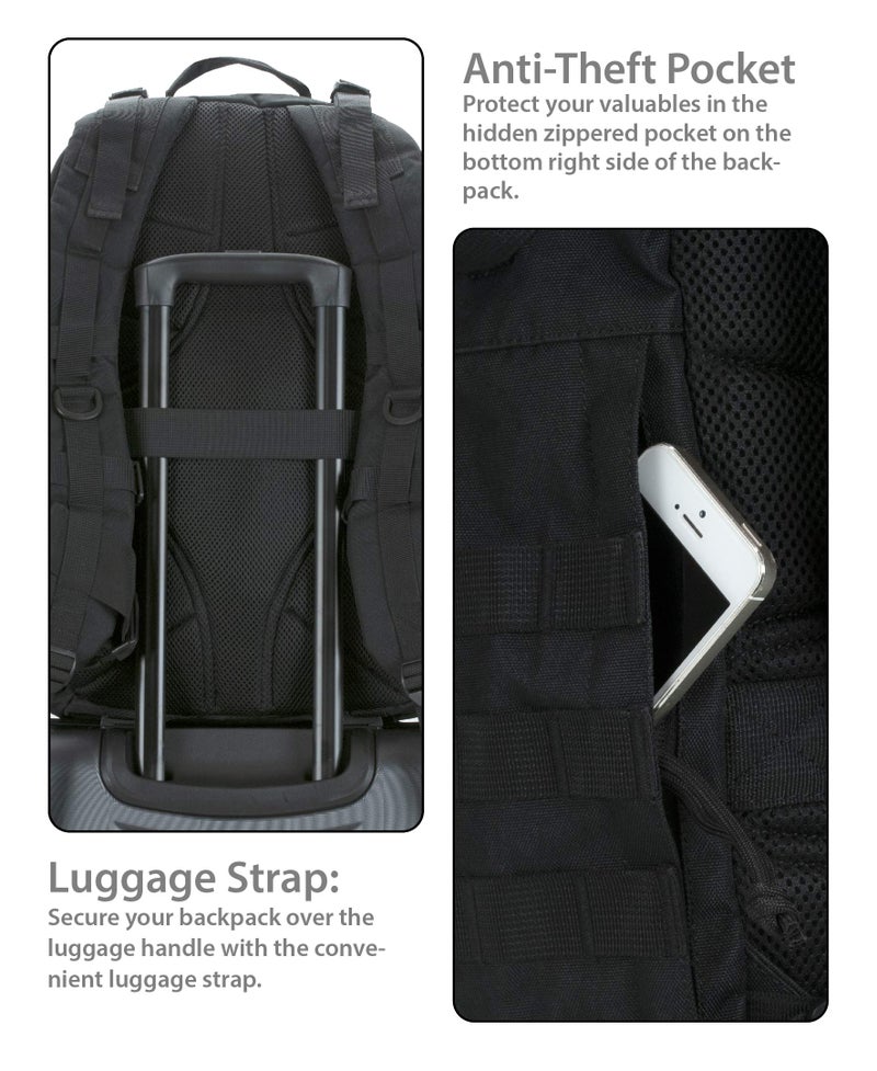 Rockland Military Tactical Laptop Backpack, Black, Large - Image 5
