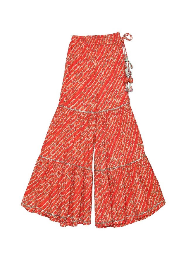 Biba Girl's Cotton Kurta, Garara, Dupatta (KW4670AW24AQUCRL_Aqua-Coral - Image 3