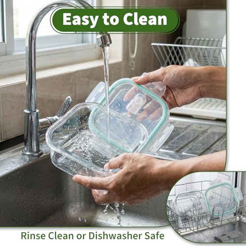 Piszvbej 3 Pack Glass Sandwich Containers with Lids, 27 oz Reusable Glass Food Storage Containers, Airtight Lid with Vent, No Leak, Microwave and Freezer-Safe, Perfect for Work, Meal Prep and Everyday Storage - Image 5
