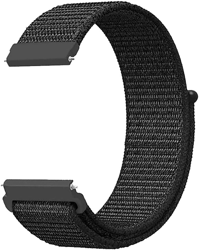 SYOSI 22mm Soft Nylon Watch Bands Compatible with Samsung Galaxy Watch 46mm, Galaxy Watch 3 45mm, Gear S3 Frontier/Classic, Sport Strap Bracelet for Women Men (Black) - Image 2