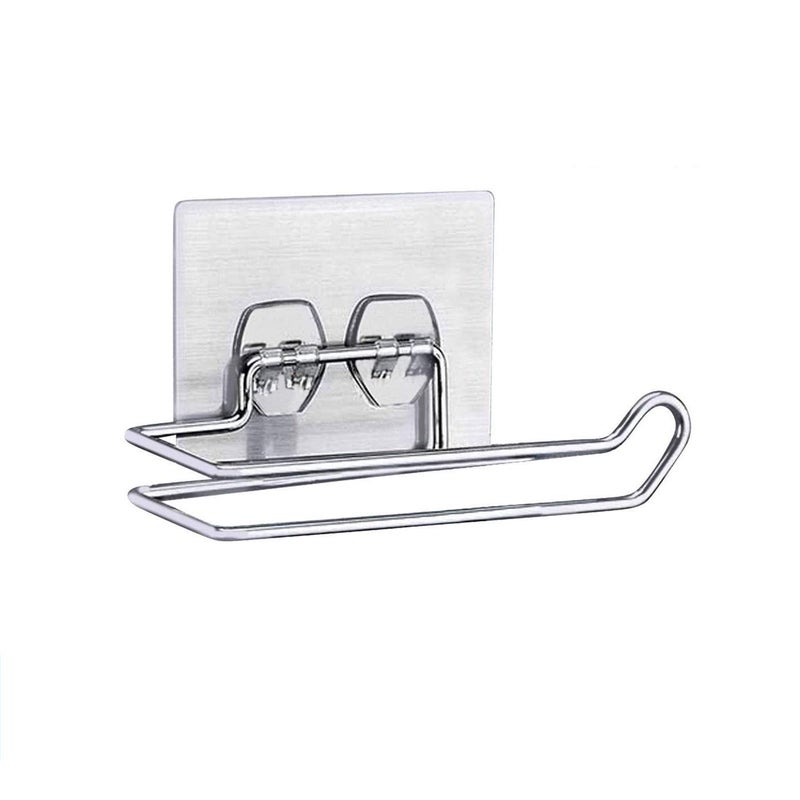 XELYTON Stainless Steel Self Adhesive Sticky Toilet Paper Holder for Bathroom and Kitchen Towel Holder Rack - Image 1