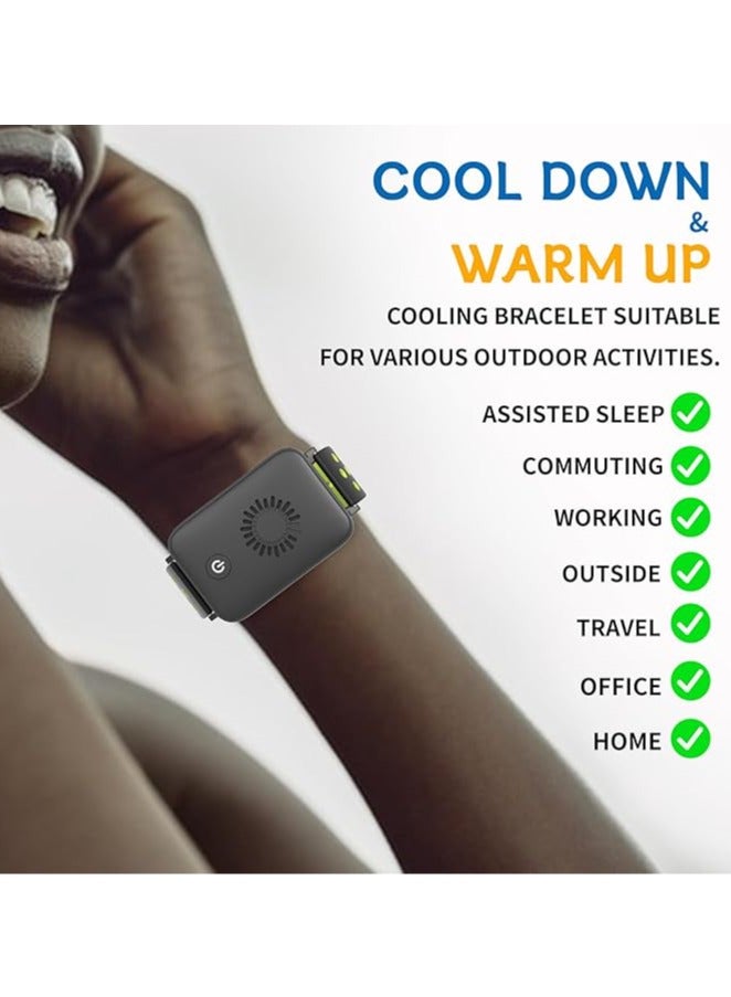 عام سوار محمول للتدفئة والتبريد الصيفي مع تكييف هواء قابل للتعديل بثلاث سرعات، مروحة صغيرة محمولة عبر USB على شكل ساعة، سوار لتخفيف الهبات الساخنة - Image 5