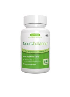 Neurobalance, High Absorption Zinc Magnesium B6 Supplement, Non-GMO Brain, Immune, Sleep & Muscle Recovery, Chelated Zinc Picolinate 24mg, Oxide-Free Magnesium & Vitamin B6, 240 Tablets, by Igennus