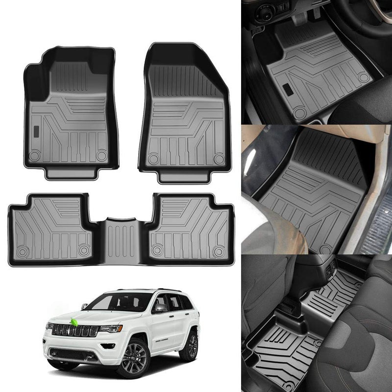 KUST Floor Mats for Jeep Cherokee 20162023 Not for Grand Cherokee for Cherokee All Weather Floor Mats TPE Car Mats Front Rear 2 Row Floor Liners High Edges AntiSlip