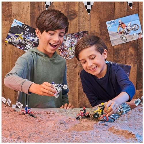 Supercross, Authentic 5-Pack of 1:24 Scale Die-Cast Motorcycles with Rider Figure, Toy Moto Bike for Kids and Collectors Ages 3 and up - Image 2